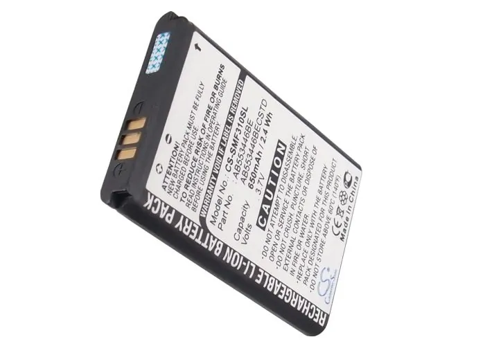 CS-SMF310SL AB553446BE Samsung GT-B2100 SGH-M110 Solid akku 620mAh 3.7V Li-ion