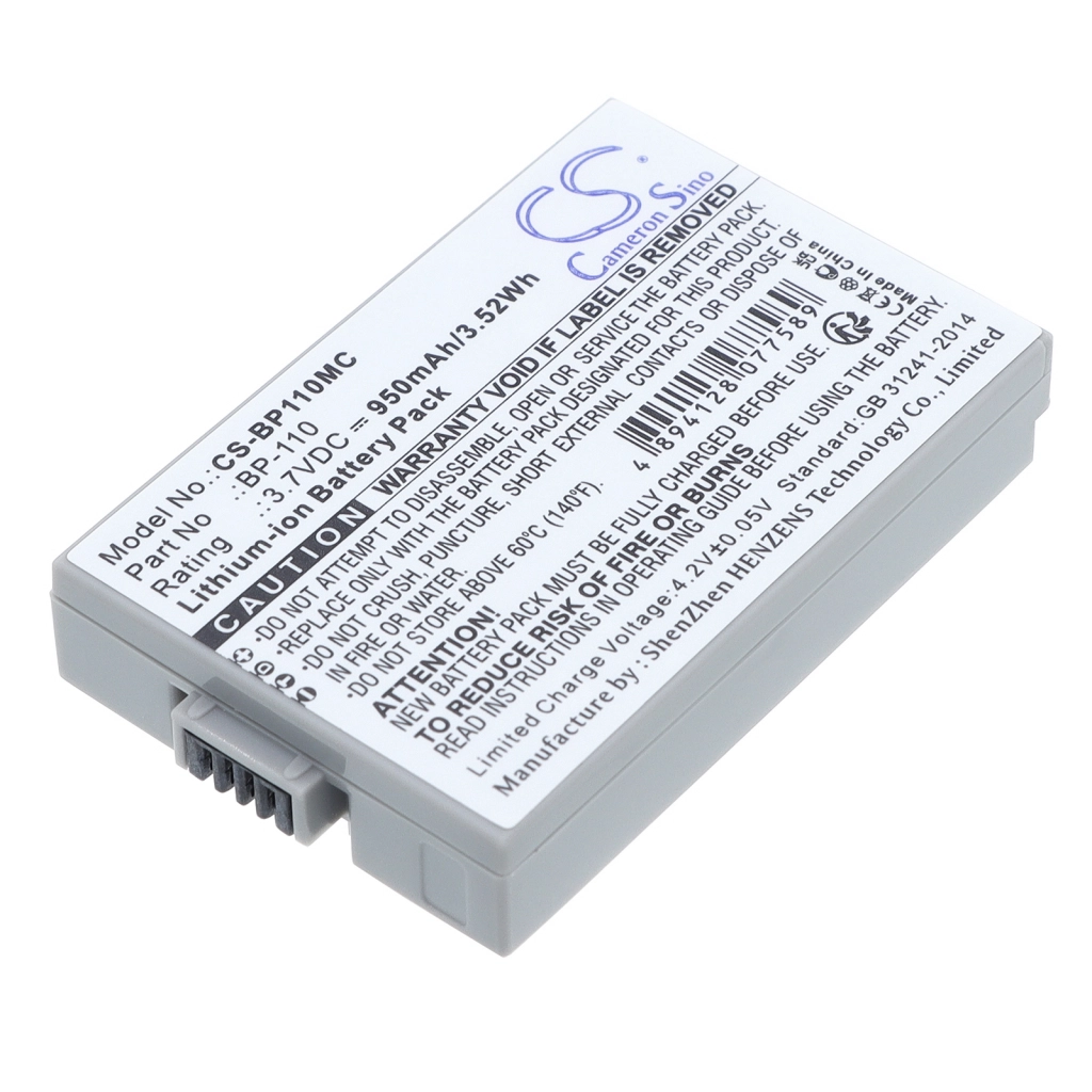 Cameron Sino CS-BP110MC 950mAh Li-Ion vaihtoakku Canon BP-110 valkoinen