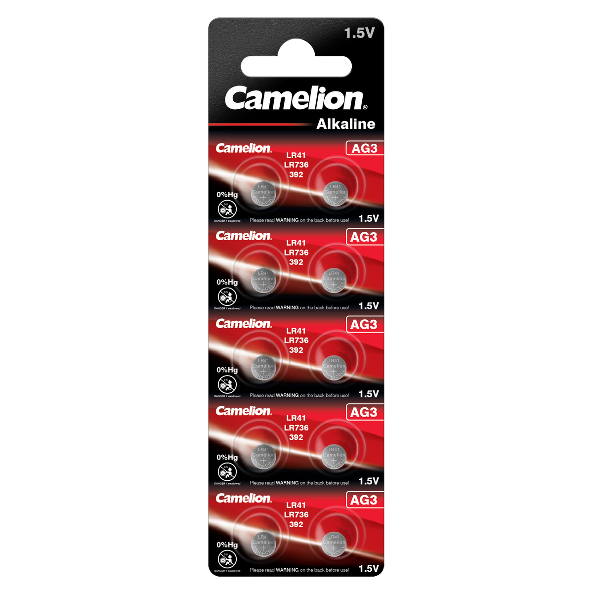 Camelion Alkaline AG3 LR41 napiparistot 10 kpl 1.5V punainen pakkaus