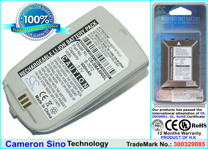 CS-SMA800SL BF7672 Samsung SGH-A800 akku 900mAh 3.7V Li-ion