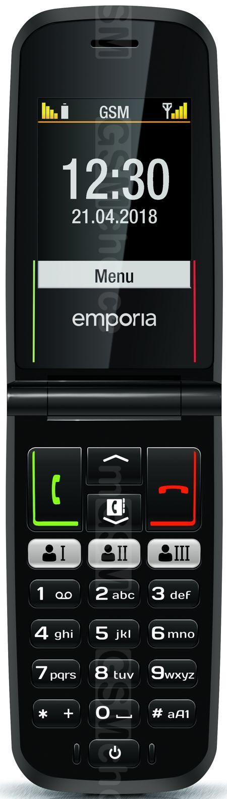 Emporia FLIP V221 simpukkapuhelin musta auki etupuoli näppäimistö