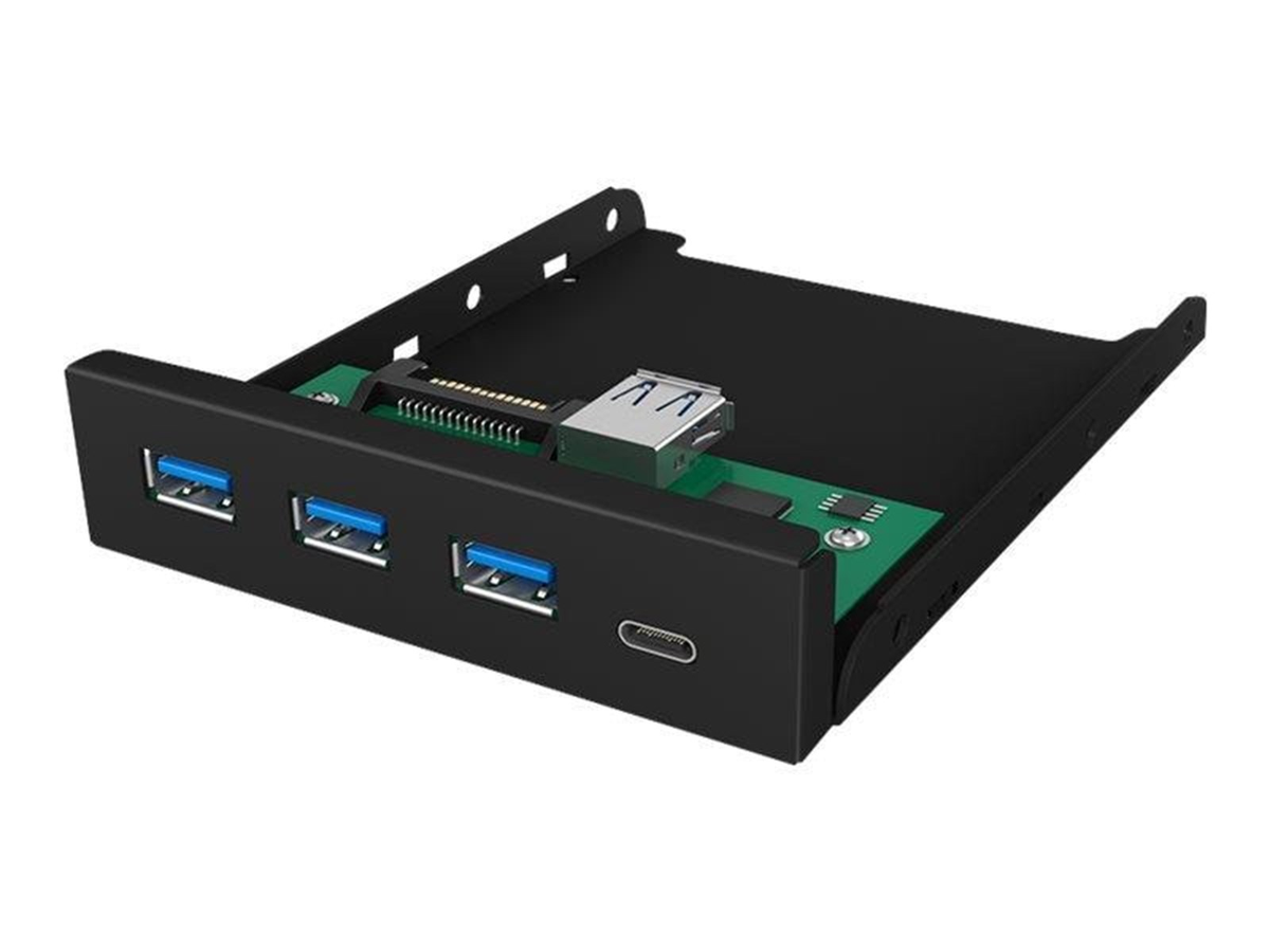 Sharkoon 4-Port USB 3.0 Hub Internal 3.5 tuumaa etupaneeli musta