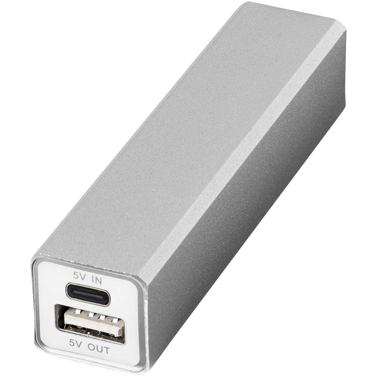 Multicopy Power Bank 2600 mAh hopea alumiini USB-C USB-A varavirtalähde