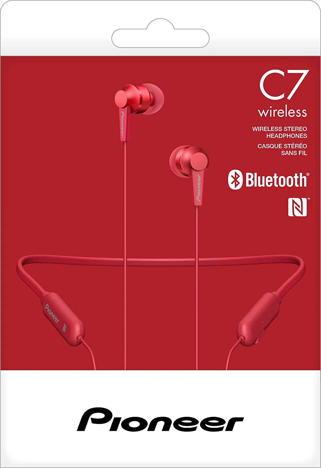 Pioneer C7 Langattomat Kuulokkeet – Punainen