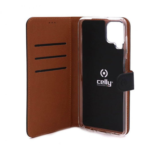 Celly Wally Lompakkokotelo Samsung Galaxy A12 / M12, Musta - DigiShop