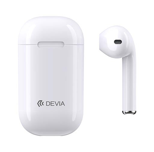 Devia Wireless Bluetooth Siingle In-ear Headset, White - DigiShopGroupOY