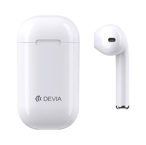 Devia Wireless Bluetooth Siingle In-ear Headset, White - DigiShop