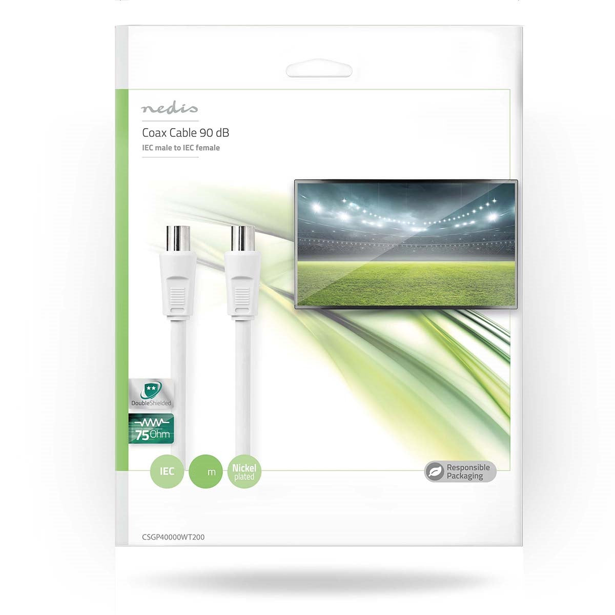 Nedis Coax Cable 90dB (IEC male to IEC Female) - DigiShop