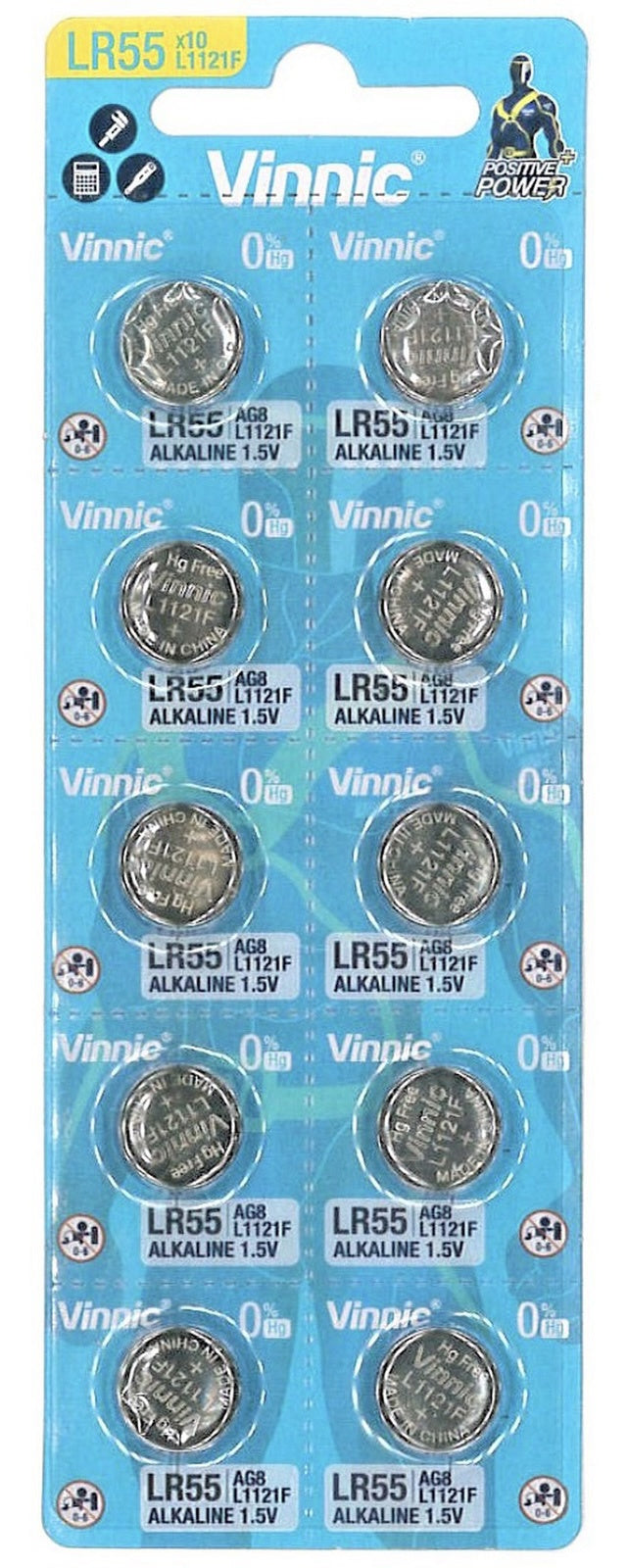 Vinnic LR55 1.5V Alkaline Battery 1 kpl - DigiShop