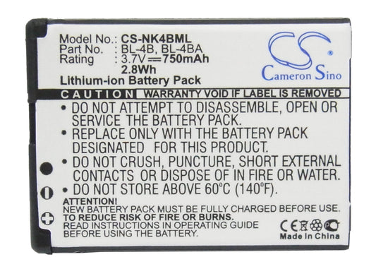 CS-NK4BML BL-4B, BL-4BA, NOKIA 6111, 750 mAh Battery - DigiShop