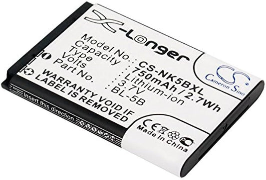 CS-NK5BXL BL-5B, NOKIA 5500 Sport, 750 mAh Battery - DigiShop