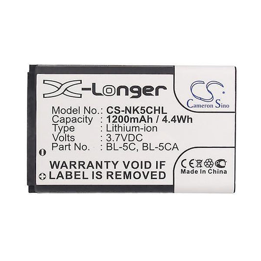 CS-NK5CHL BL-5C, BL-5CA, Nokia N-Gage 3120, 1200 mAh Battery - DigiShop
