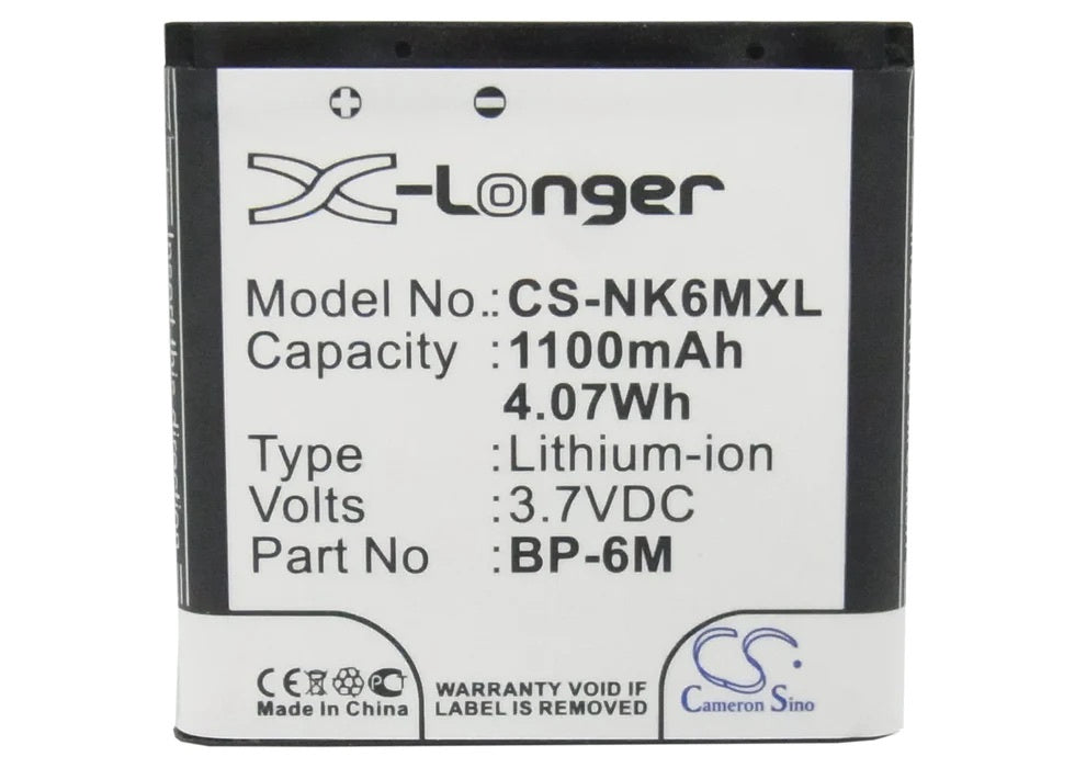 CS-NK6MXL BP-6M, Nokia 3250 Xpress Music, 1100 mAh Battery - DigiShop