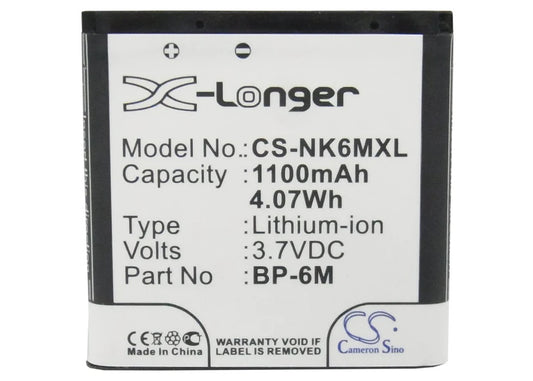 CS-NK6MXL BP-6M, Nokia 3250 Xpress Music, 1100 mAh Battery - DigiShop