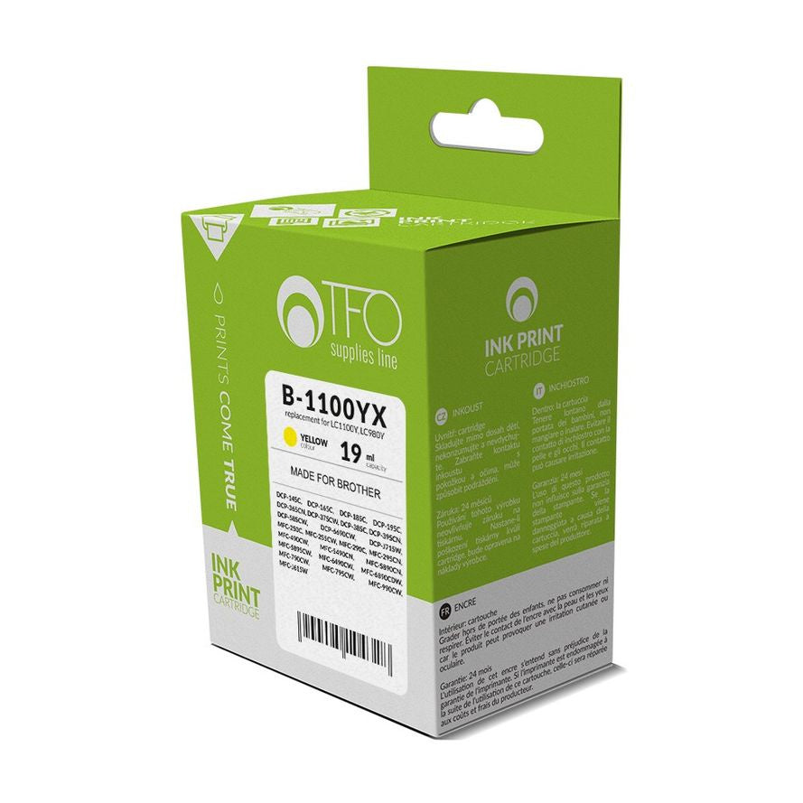 TFO Tulostinmuste Brother B-1199YX 19ml - LC1100Y / LC980Y Keltainen - DigiShop