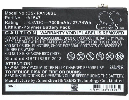 CS-IPA156SL A1547, iPad Air 2, 7300 mAh Akku - DigiShop