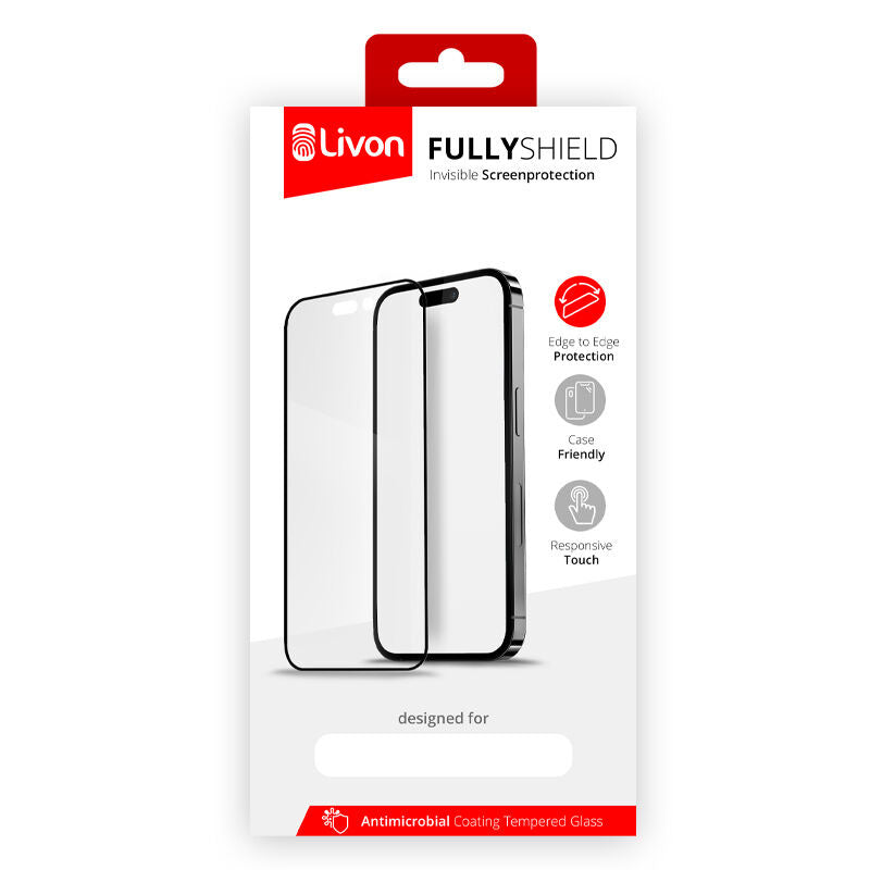 Livon Panssarilasi iPhone 14 Plus (Full shield) - Musta - DigiShop