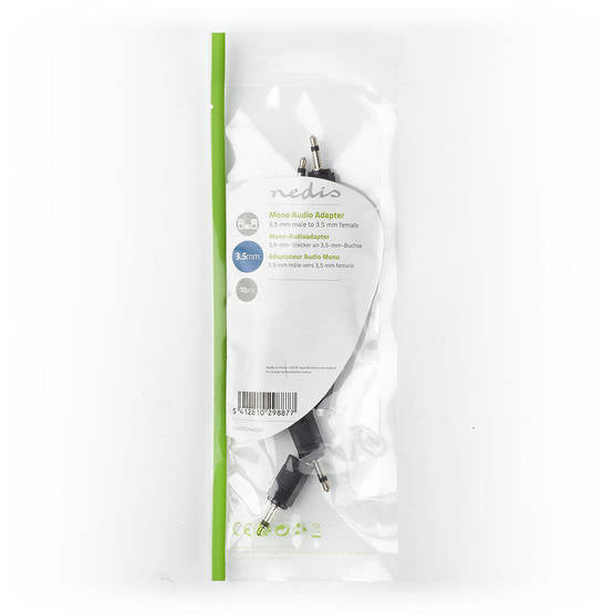 Nedis Mono audio adapter 10 pcs, 3.5 mm male-3.5 mm female, Black