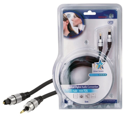 Korkealaatuinen Optinen Liitosjohto, TOS uros - Mini TOS, 5M
