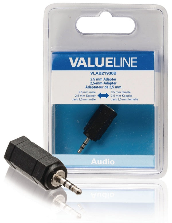 Valueline Audio adapter 2.5 mm male - 3.5 mm female black