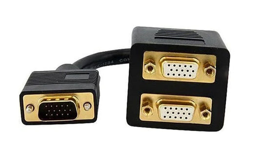 Deltaco VGA Y-Cable for Dual Monitors, 0.3M black