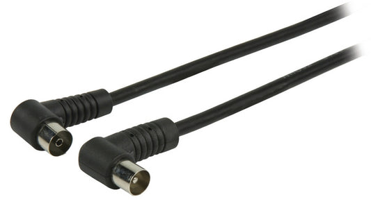 Valueline Coaxial Antenna Cable, angle connectors, 1m black