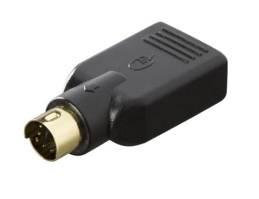 DELTACO Sovitin PS/2 uros - USB naaras, musta