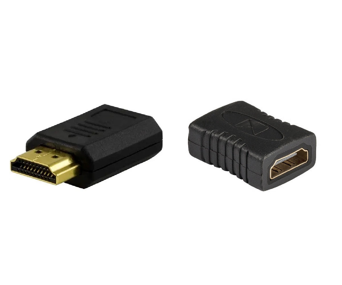 Deltaco HDMI-sovitini, HDMI Uros/Naaras, kullatut liitokse
