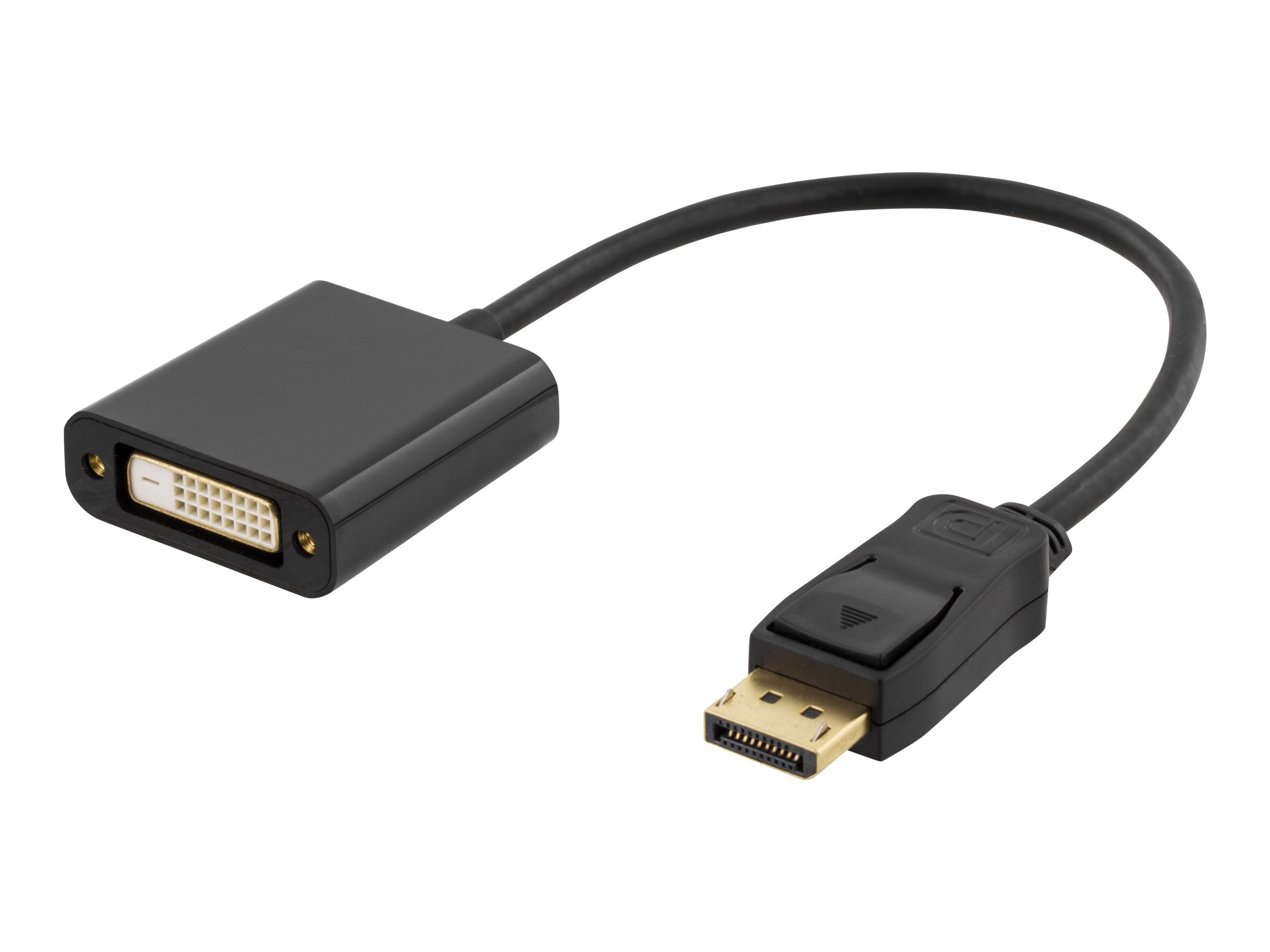Deltaco DisplayPort to DVI adapter, black