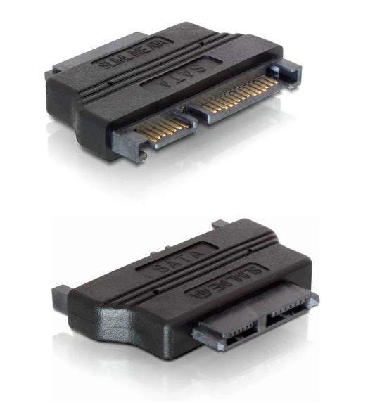 DeLOCK SATA -sovitini, ohut SATA 7+6pin-naaras - SATA 22pin-uros