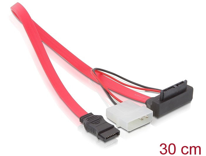 DeLOCK SATA Slimline All-in-one cable, SATA 7+6 pin female > 2pin power connector + SATA 7pin 0.3 m