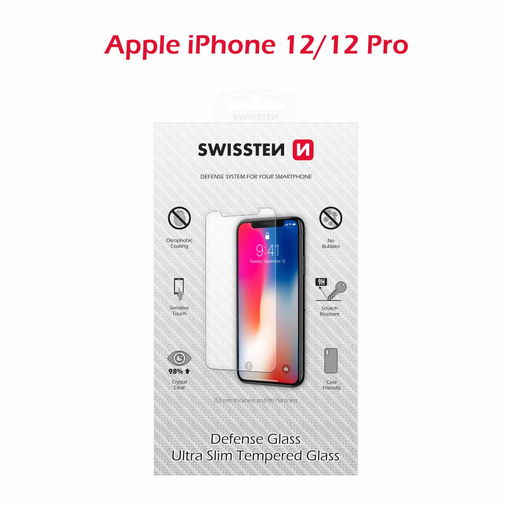 Swissten iPhone 12 / iPhone 12 Pro Tempered Glass - 9H / 2.5D